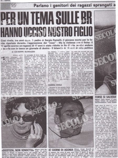 VITTIME DI PARTITO RAMELLI SERGIO 3