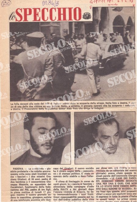 VITTIME DI PARTITO GIRALUCCI GRAZIANO MAZZOLA GIUSEPPE 14