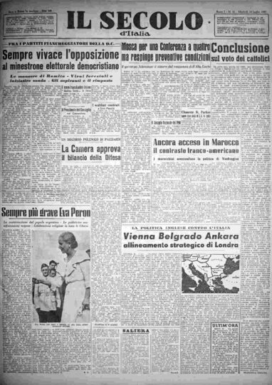 martedì 15 luglio 1952