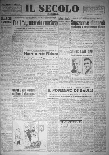 domenica 16 novembre 1952
