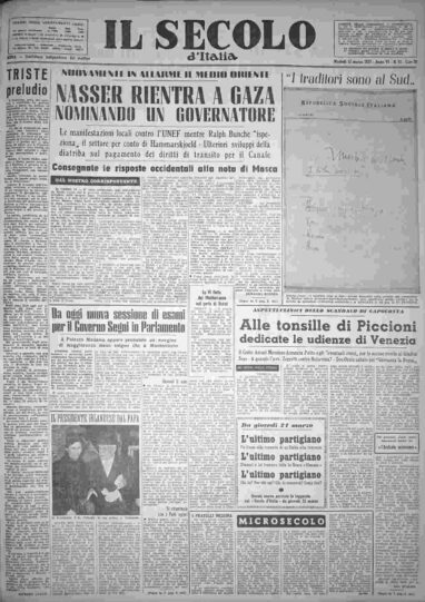 martedì 12 marzo 1957