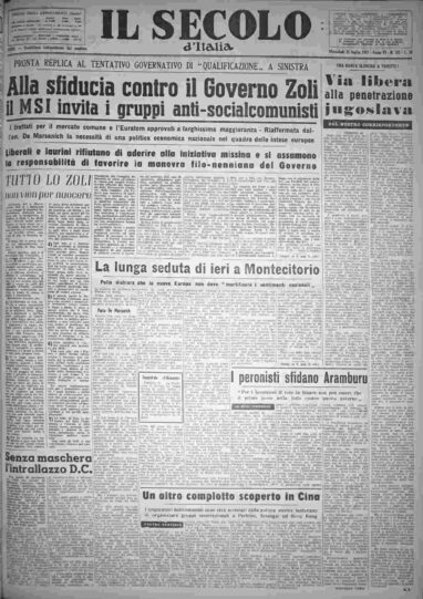 mercoledì 31 luglio 1957