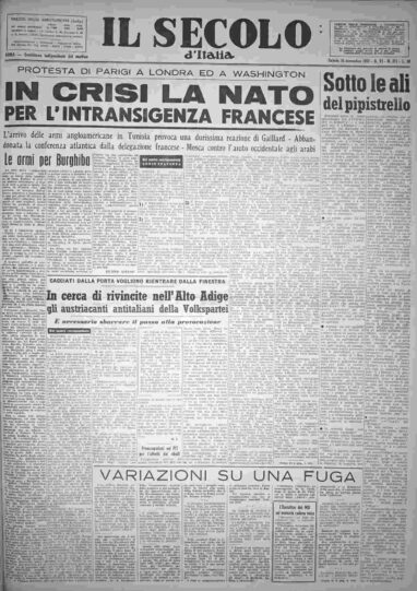 sabato 16 novembre 1957