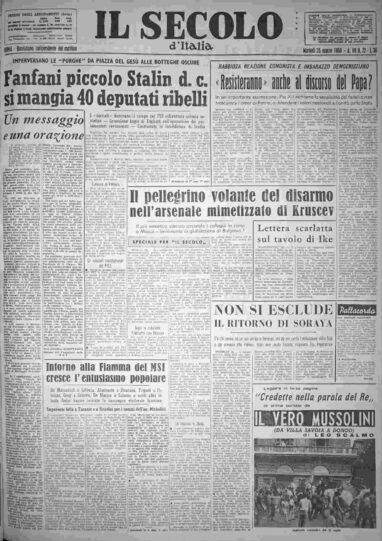 martedì 25 marzo 1958