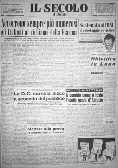 martedì 22 aprile 1958