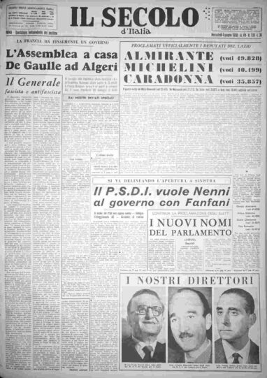mercoledì 4 giugno 1958