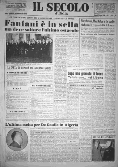 giovedì 3 luglio 1958