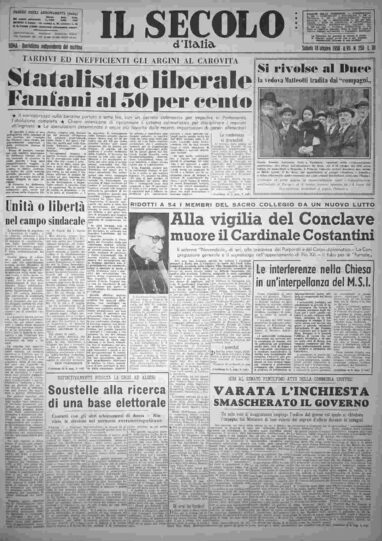 sabato 18 ottobre 1958