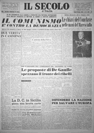 sabato 25 ottobre 1958