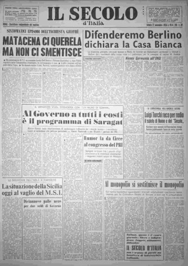 sabato 22 novembre 1958