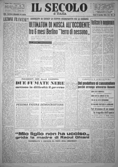 venerdì 28 novembre 1958