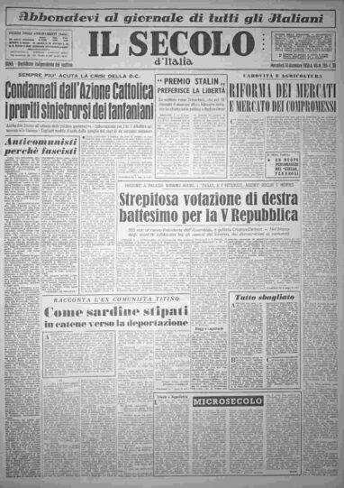 mercoledì 10 dicembre 1958