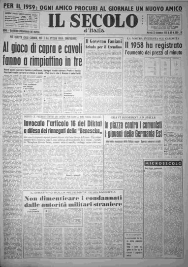 martedì 23 dicembre 1958