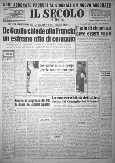 domenica 28 dicembre 1958