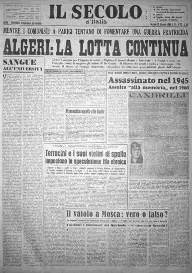 martedì 26 gennaio 1960