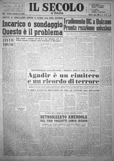 giovedì 3 marzo 1960