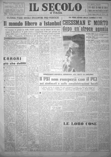 martedì 3 maggio 1960