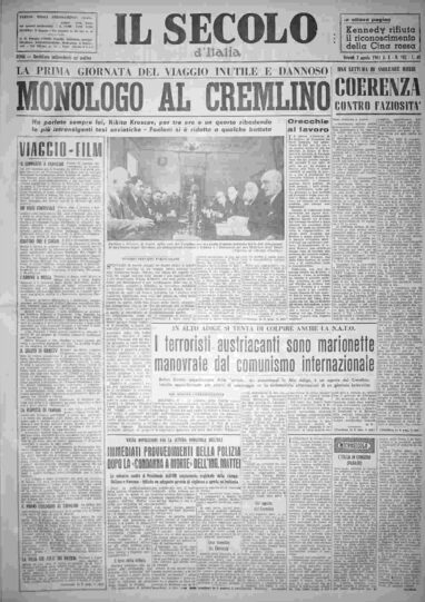 giovedì 3 agosto 1961