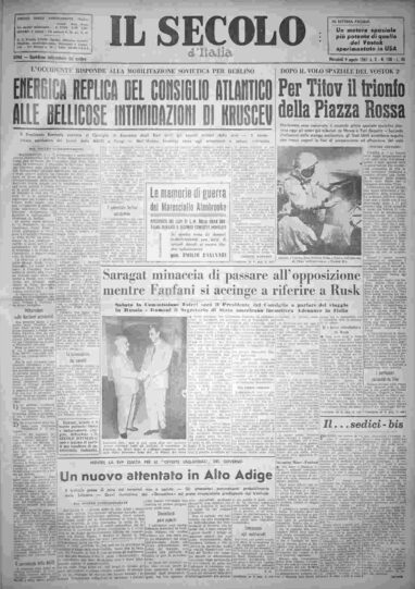 mercoledì 9 agosto 1961