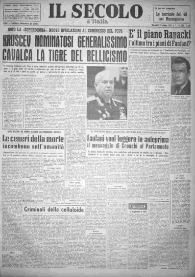 mercoledì 25 ottobre 1961