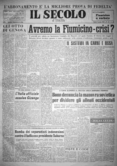martedì 9 gennaio 1962