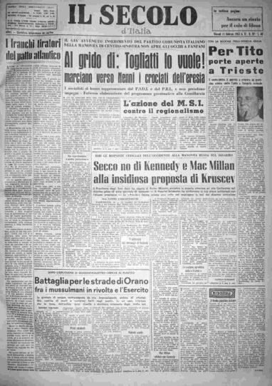 giovedì 15 febbraio 1962