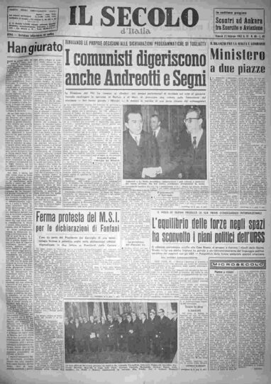 venerdì 23 febbraio 1962