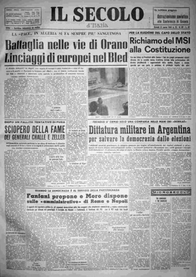 giovedì 22 marzo 1962