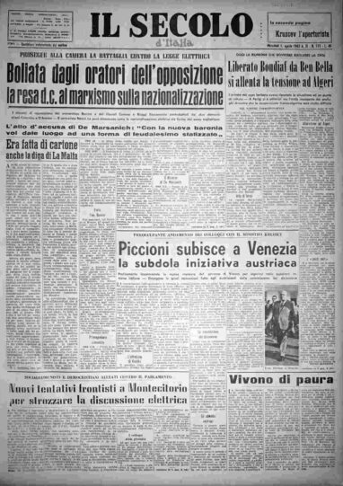 mercoledì 1 agosto 1962
