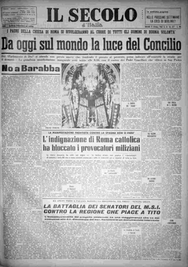 giovedì 11 ottobre 1962