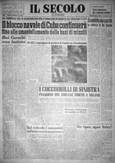 martedì 30 ottobre 1962