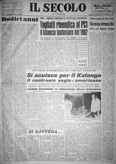 lunedì 31 dicembre 1962