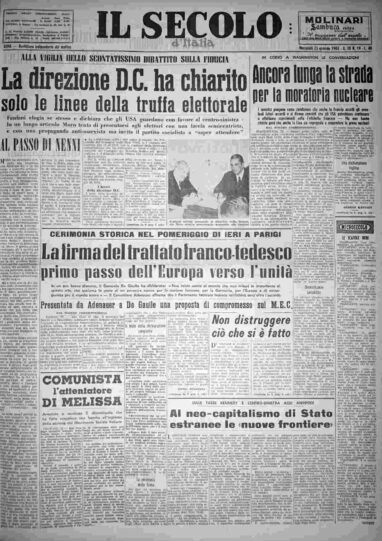mercoledì 23 gennaio 1963