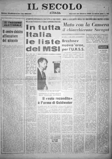giovedì 29 ottobre 1964
