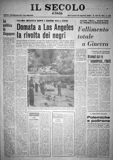 mercoledì 18 agosto 1965