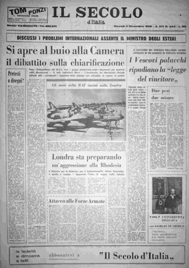 giovedì 2 dicembre 1965
