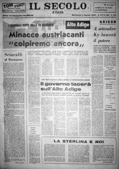 mercoledì 3 agosto 1966
