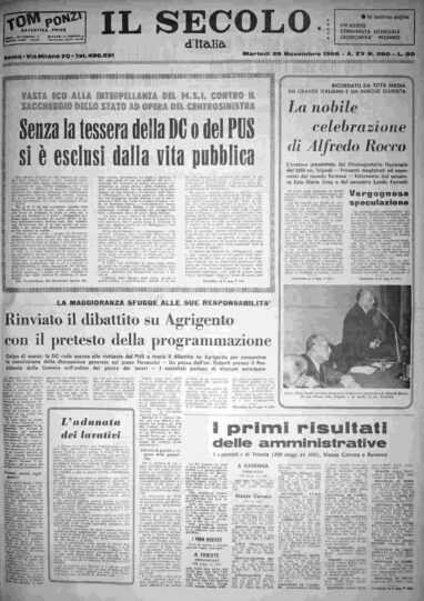 martedì 29 novembre 1966