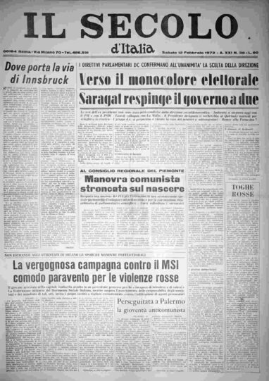 sabato 12 febbraio 1972