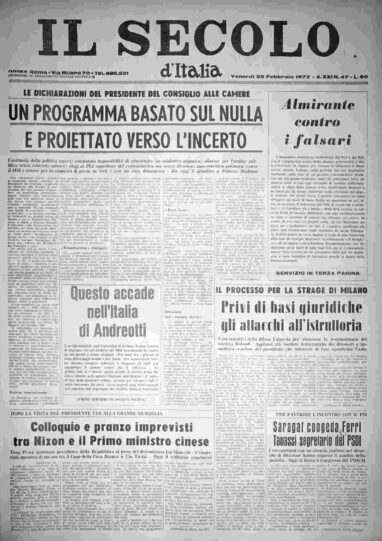 venerdì 25 febbraio 1972