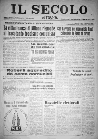 domenica 5 marzo 1972