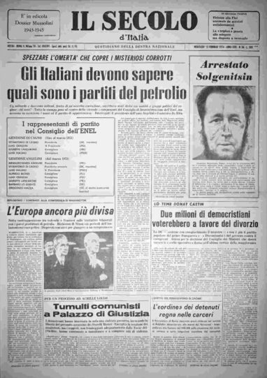 mercoledì 13 febbraio 1974