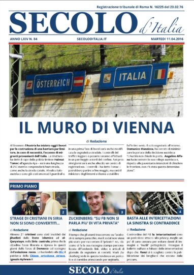 Martedì 12 aprile 2016