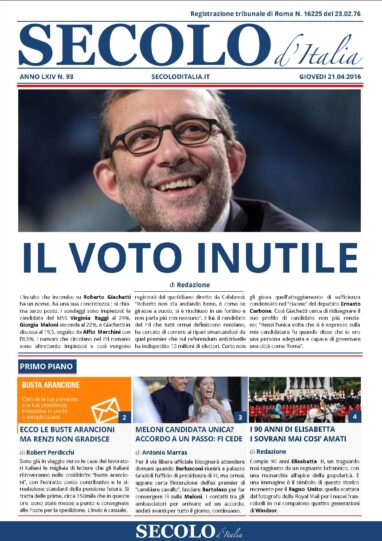 Giovedì 21 Aprile 2016