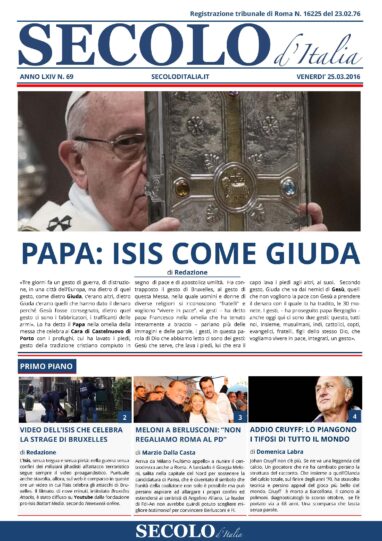 Venerdì 25 marzo 2016