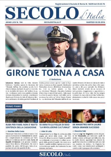 Martedì 3 maggio 2016