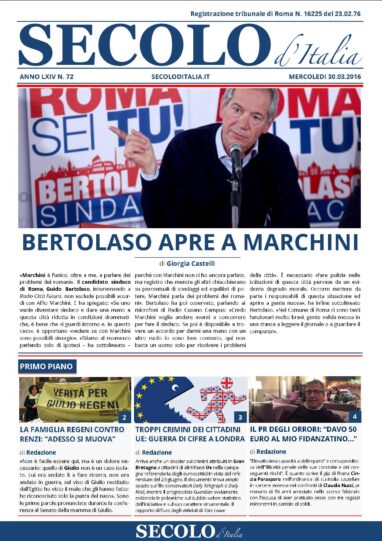 Mercoledì 30 marzo 2016