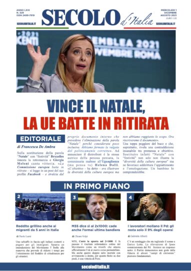 Martedi 1 Dicembre 2020