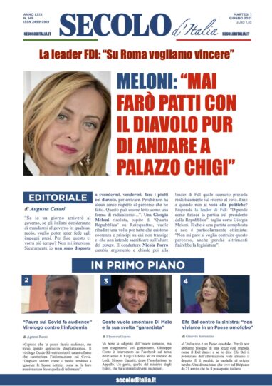 Martedi 1 Giugno 2021