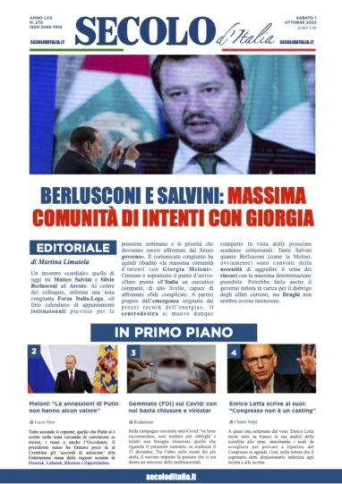 Martedì 1 Ottobre 2019